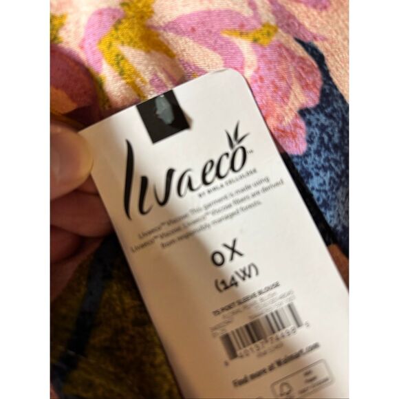 Terra & Sky full figure floral blouse plus size 0X 14W - Picture 12 of 12